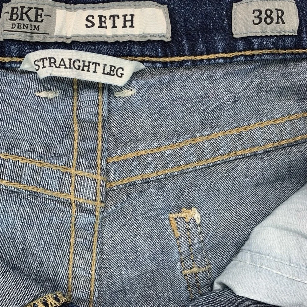 BKE Seth men’s straight leg jeans‎ size 38R blue medium wash